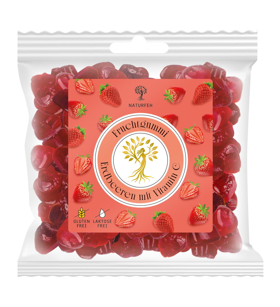 NATURFEH Fruchtgummi Erdbeeren mit Vitamin C
