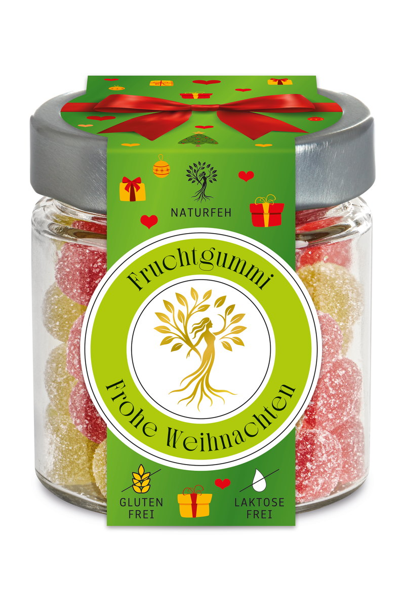 NATURFEH Geschenkglas Frohe Weihnachten