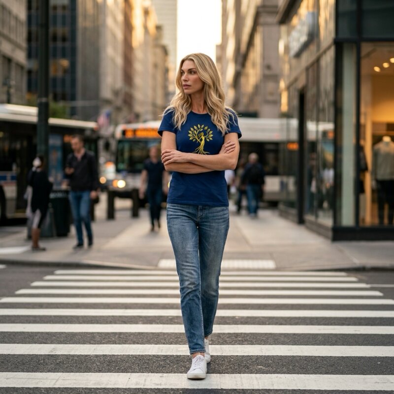 NATURFEH Fan-Shirt Woman navy